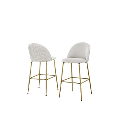 White barstool with a gold base