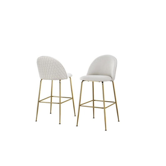 White barstool with a gold base