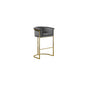 29" Dark Gray Velvet Upholstered Barstool with Gold Base -Single