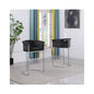29" Black Upholstered Barstool with Silver Base -Single