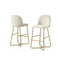 29" Cream velvet barstool w/ gold color iron base (set of 2)