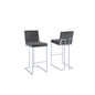 29" Tufted Velvet Upholstered Bar Stool in Dark Grey (Set of 2)