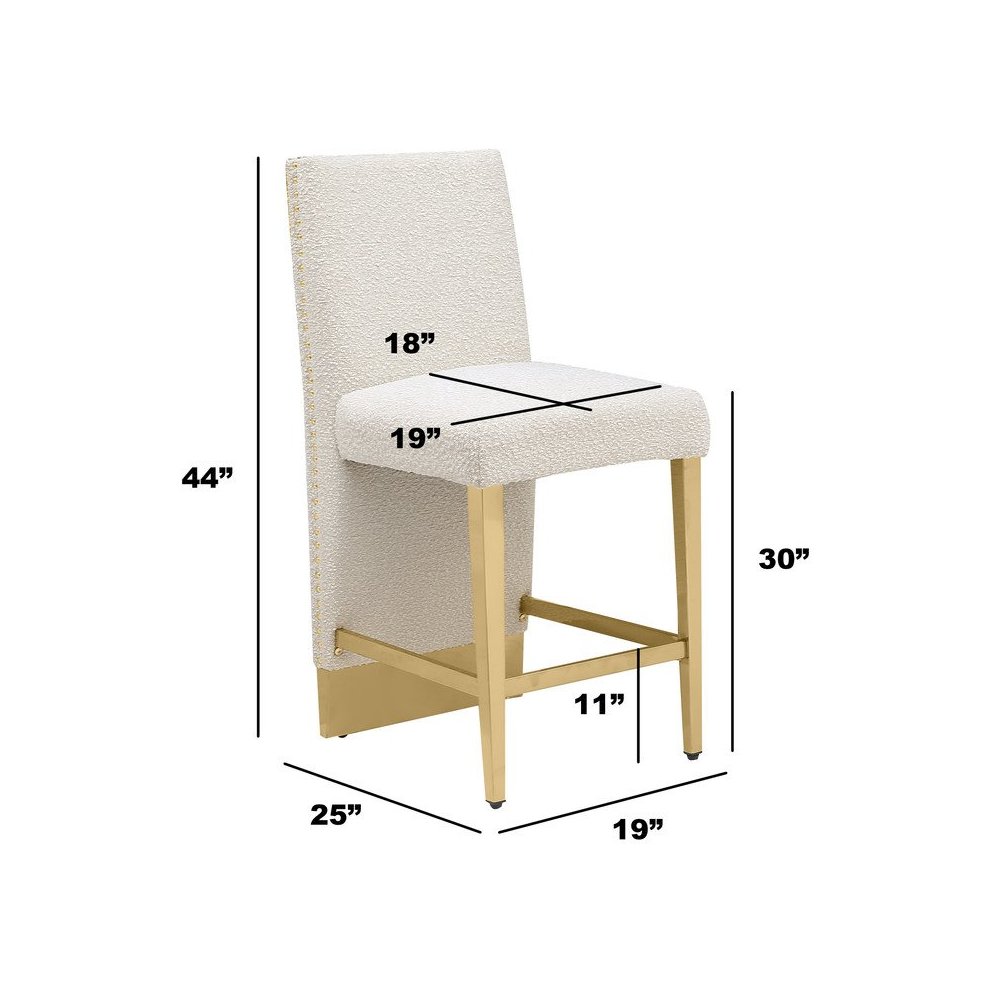 Luxe Rich gray boucle barstools - Set of 2