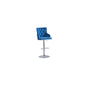 Tufted Velvet Upholstered Adjustable Bar Stool in Navy Blue, Set of 2, Navy Blue