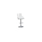 Faux Leather Adjustable Bar Stool in White, Set of 2, White