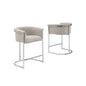 Best Quality teddy Boucle in gray barstool - Set of 2