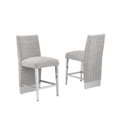 Luxe Rich gray boucle barstools - Set of 2