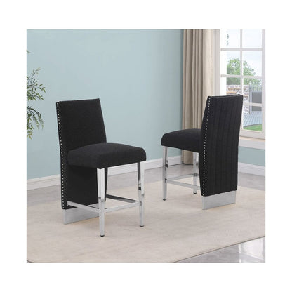 Luxe Black boucle barstools - Set of 2