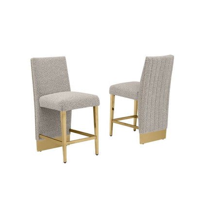 Luxe Gray boucle barstools - Set of 2