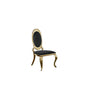 Velvet Uph. Dining Chair, Gold Stainless Steel Frame (Set of 2) - Black