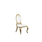 Faux Leather Dining Chair, Gold Stainless Steel Frame (Set of 2) - White