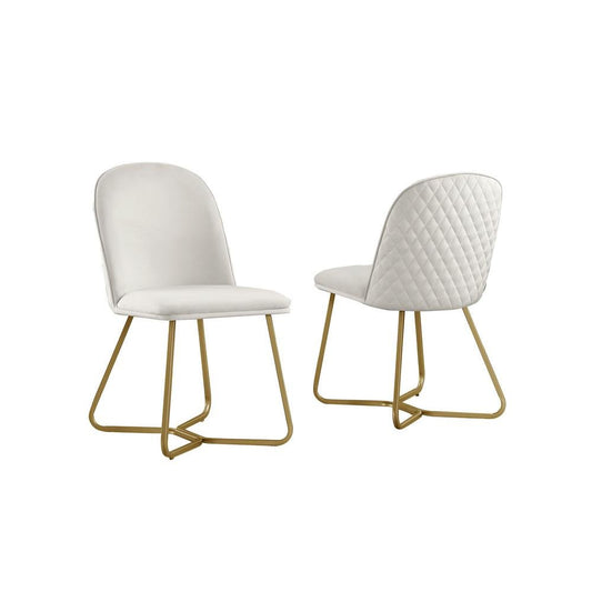Cream velvet side chairs (SET OF 2)