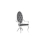 Velvet Arm Chair Set of 2, Stainless Steel, Dark grey