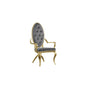 Velvet Arm Chair Set of 2, Stainless Steel Gold Legs, Dark grey
