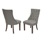 Dining Chair, Set of 2 in Dark Grey Linen