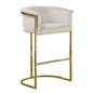29" Cream Upholstered Barstool with Gold Base -Single