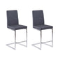 Counter Height Side Chairs with Footrest, Gray