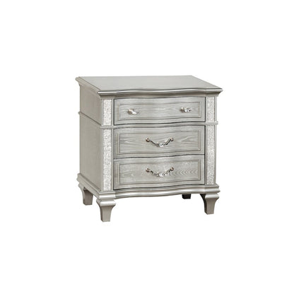 Classic Silver Nightstand In Silver Color