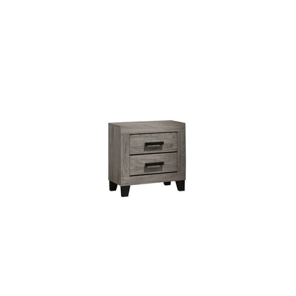 Light grey 2-drawer bedroom nightstand