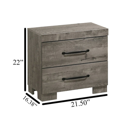 Modern 2-Drawer Nightstand In Antique Gray Color