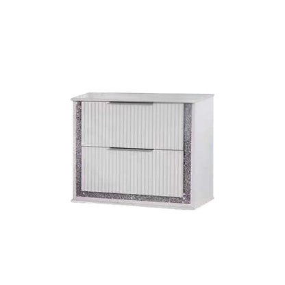 White 2 Drawers Nightstand