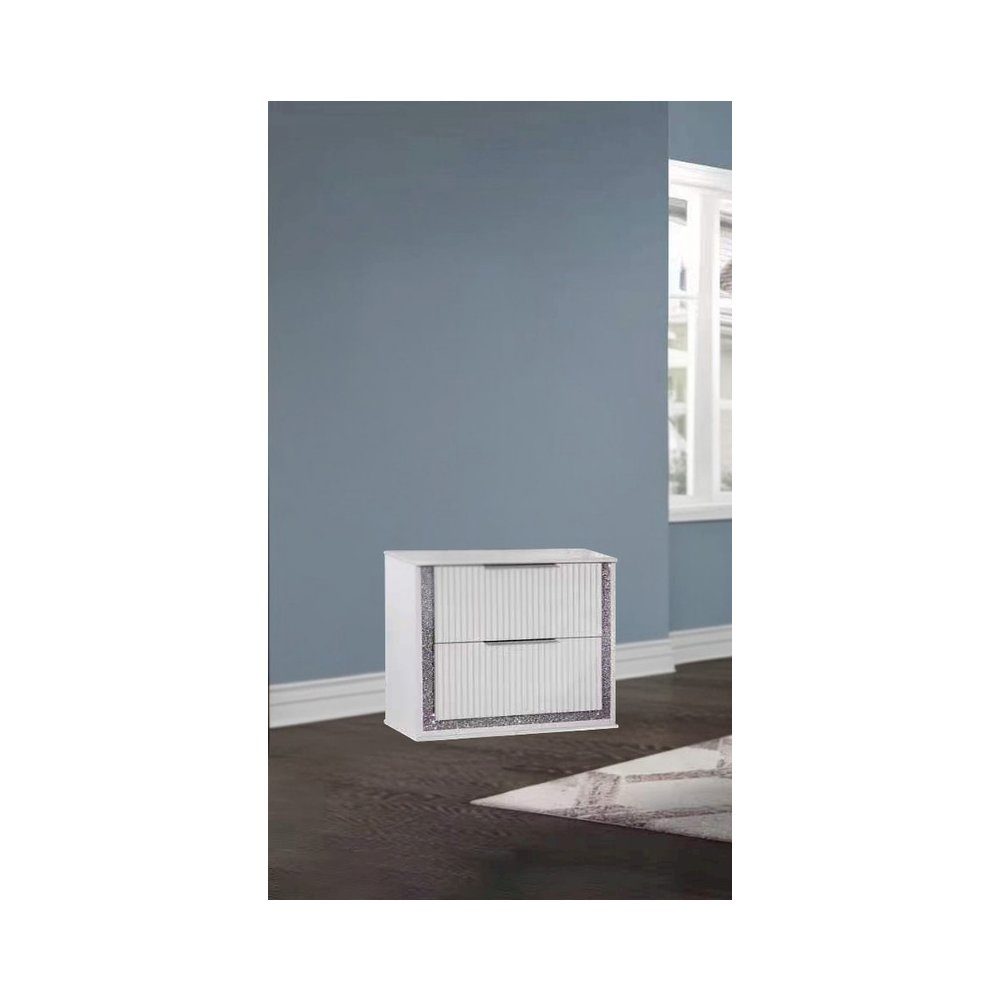 White 2 Drawers Nightstand