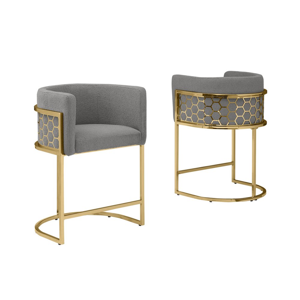 Dark Grey With Gold Barstool, Set Of One
