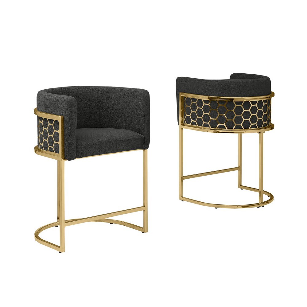 Black With Gold Barstool, Set Of One