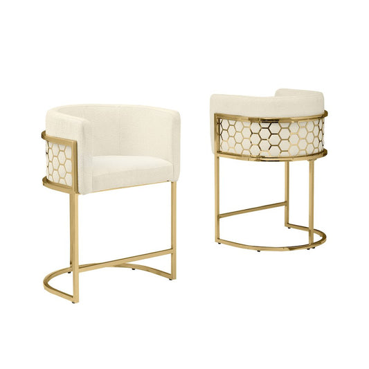 Cream With Gold Barstool, Set Of One