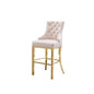 29" Cream velvet barstool with gold color base (SET OF 2)