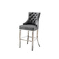 29" Dark Grey velvet barstool with a silver color base (SET OF 2)
