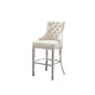 29" Cream velvet barstool with a silver color base (SET OF 2)