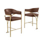 Single Leather-Aire Barstool Mocha with Gold Chrome Base