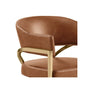 Single Leather-Aire Barstool Toffee with Gold Chrome Base