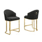 Best Quality Furniture Black With Gold Barstool, Set Of Two