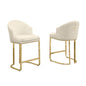 Best Quality Furniture Cream With Gold Barstool, Set Of Two