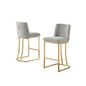 Rich Gray With Gold Base Barstools, Set Of 2