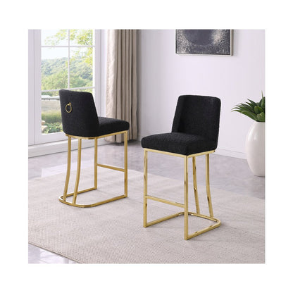 Black With Gold Base Barstools, Set Of 2