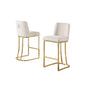 Cream With Gold Base Barstools, Set Of 2