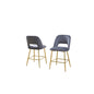 Dark gray with gold base bar stool (SET OF 2)