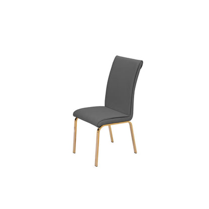 Dark Gray Faux Leather Dining Chairs, Set of 2