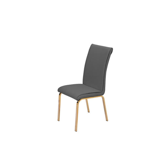 Dark Gray Faux Leather Dining Chairs, Set of 2