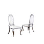 Faux Leather Dining Chair, Stainless Steel Frame (Set of 2) - White