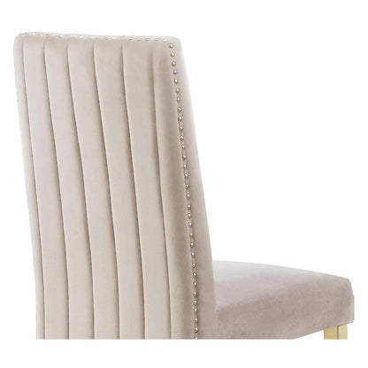 Tufted Velvet Upholstered Side Chair, 4 Colors to Choose (Set of 2) - Cream