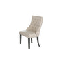 Classic Upholstered Side Chair Tufted in Linen Fabric w/Nailhead Trim **Single Chair**, Beige