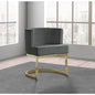 Dark Grey Velvet Side Chair with Gold, Chrome Base - Single