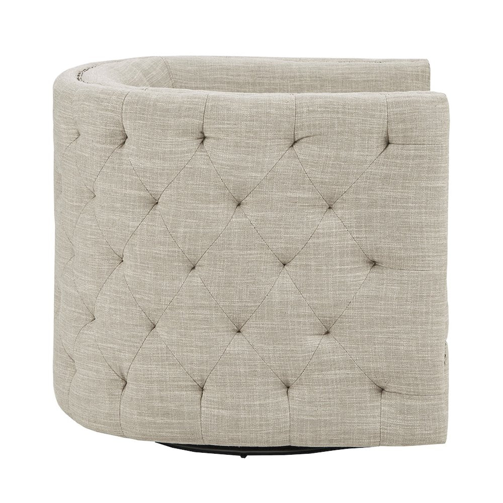 Tufted Barrel Swivel Chair