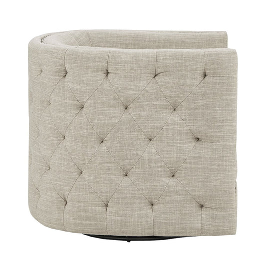 Tufted Barrel Swivel Chair