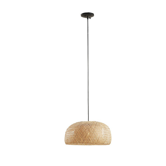 Astrid Bowl Shaped Bamboo Pendant, Natural color