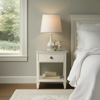 Victoria Bedside Table, Antique Cream color